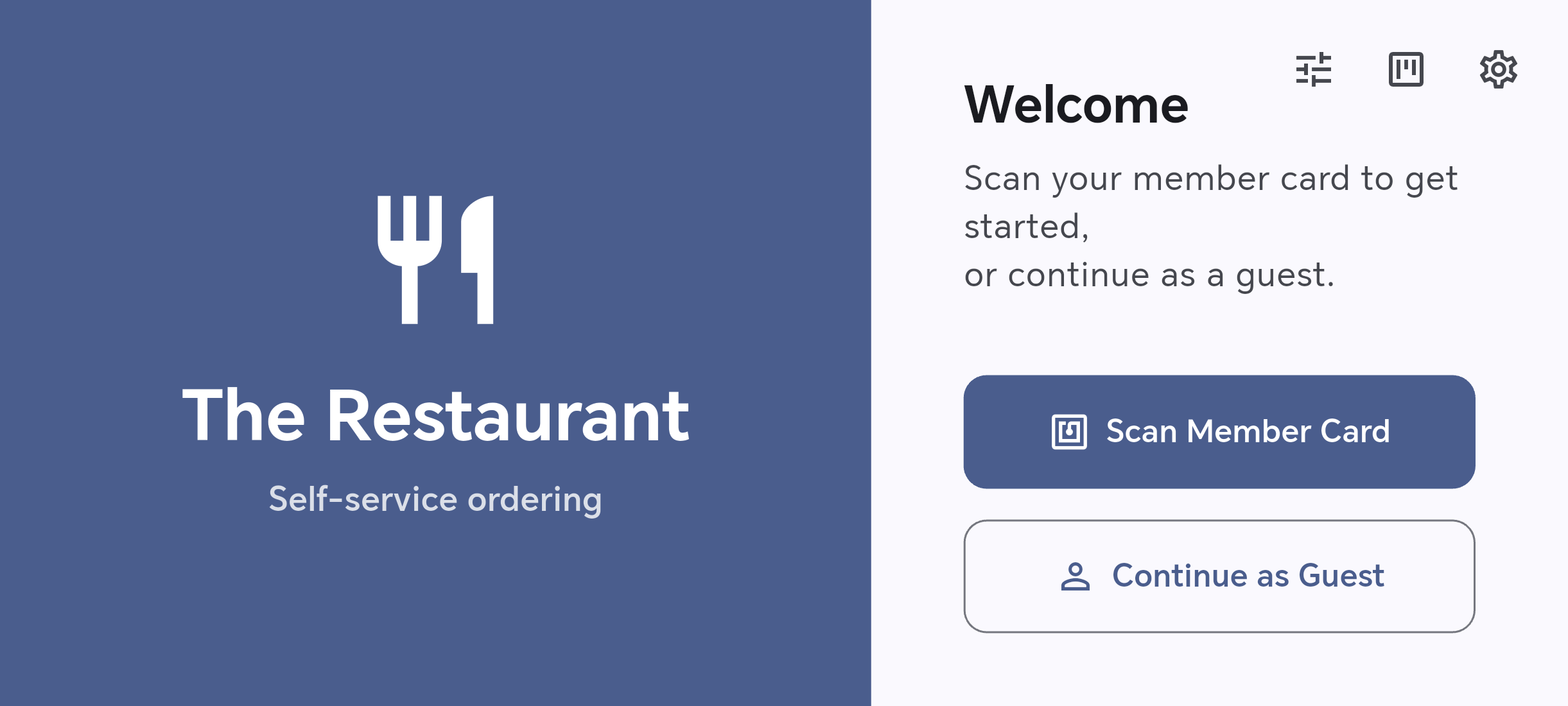 RetailServices welcome screen